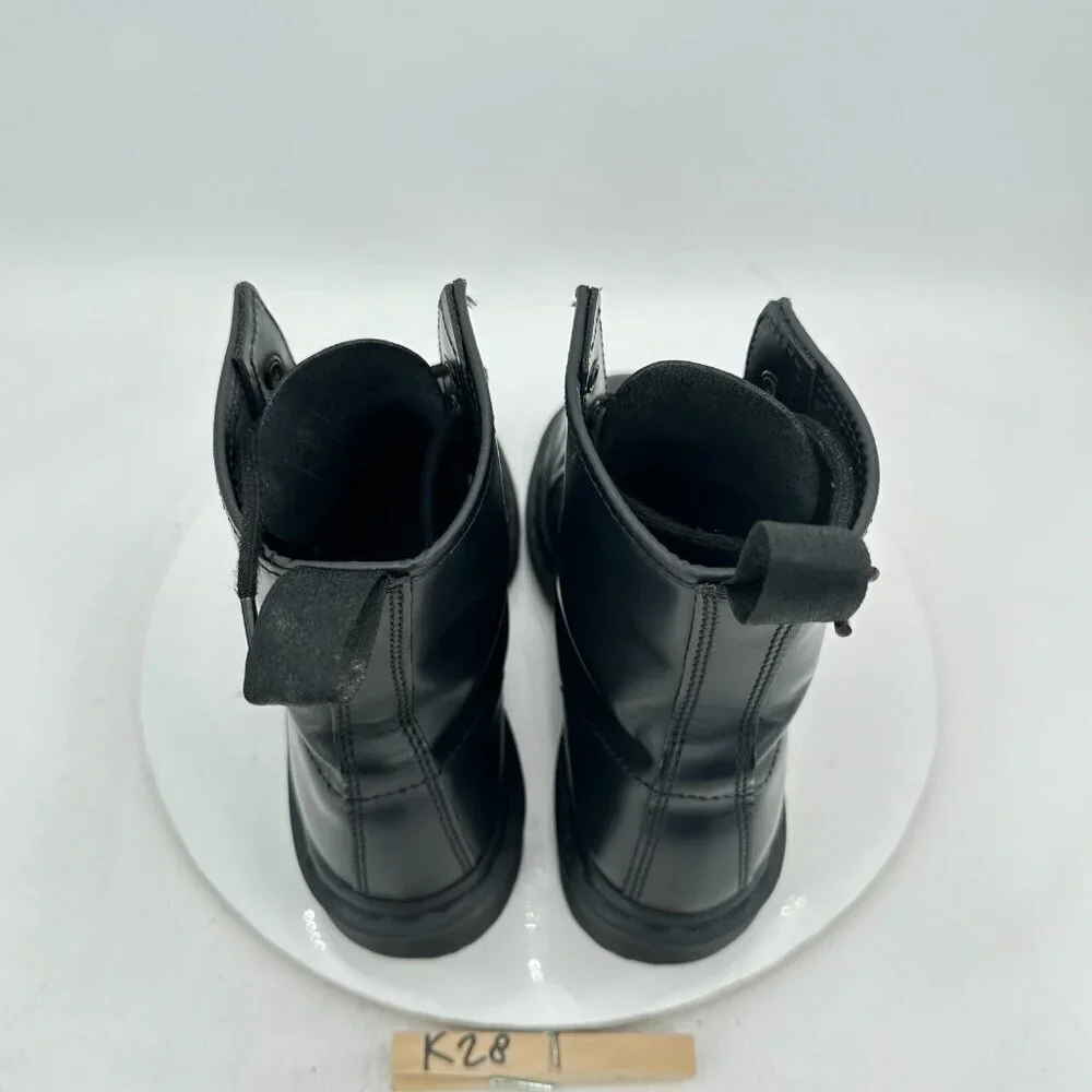 Dr. Martens 1460 Mono Men Size 6 Women 7 Black Leather 8 Hole Lace Up Combat Boo